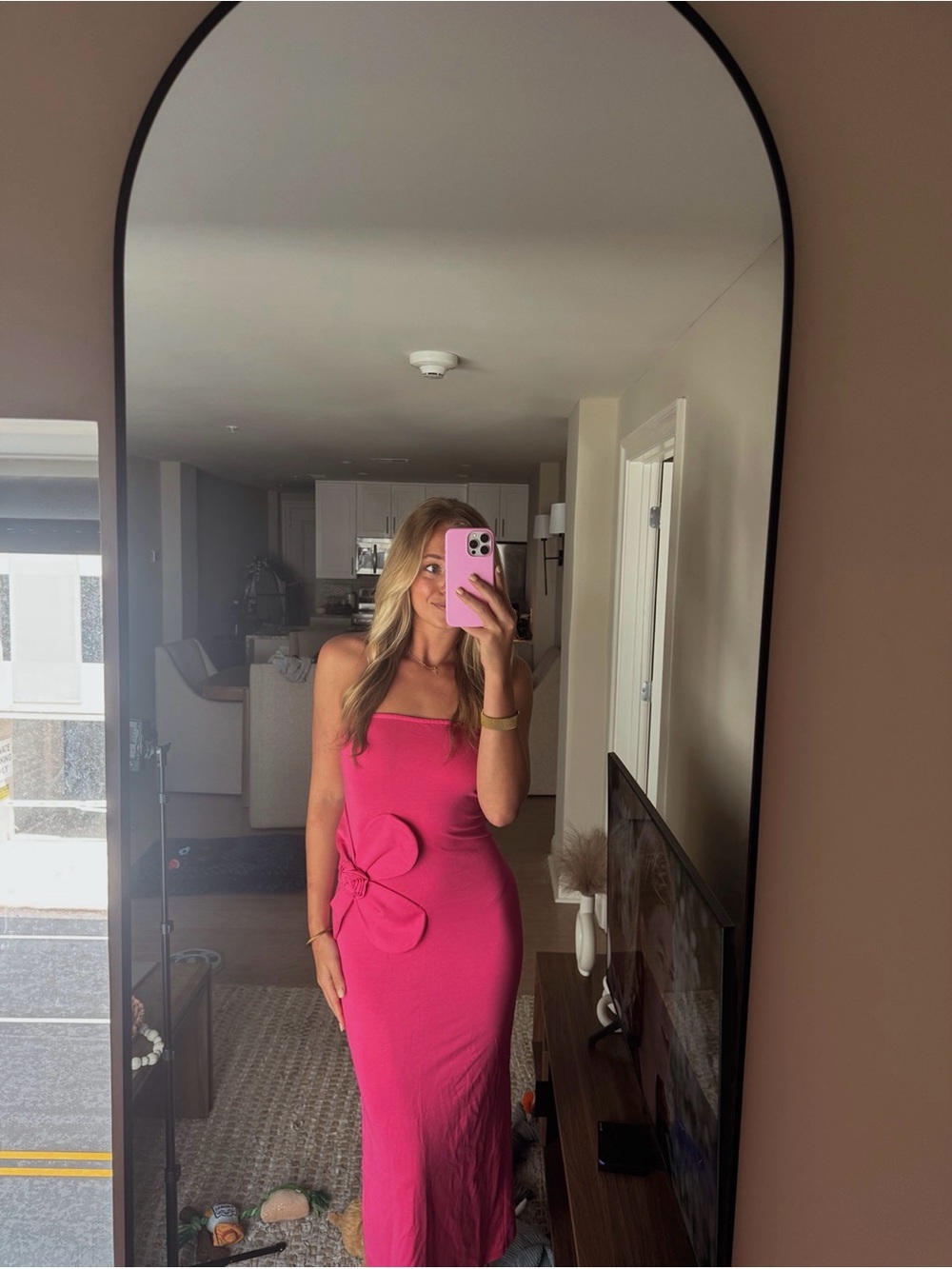 Amazon Strapless Maxi Dress with Floral Detail